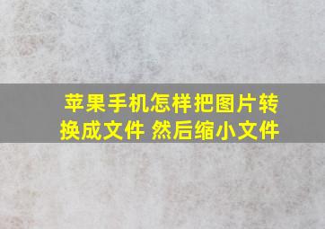 苹果手机怎样把图片转换成文件 然后缩小文件